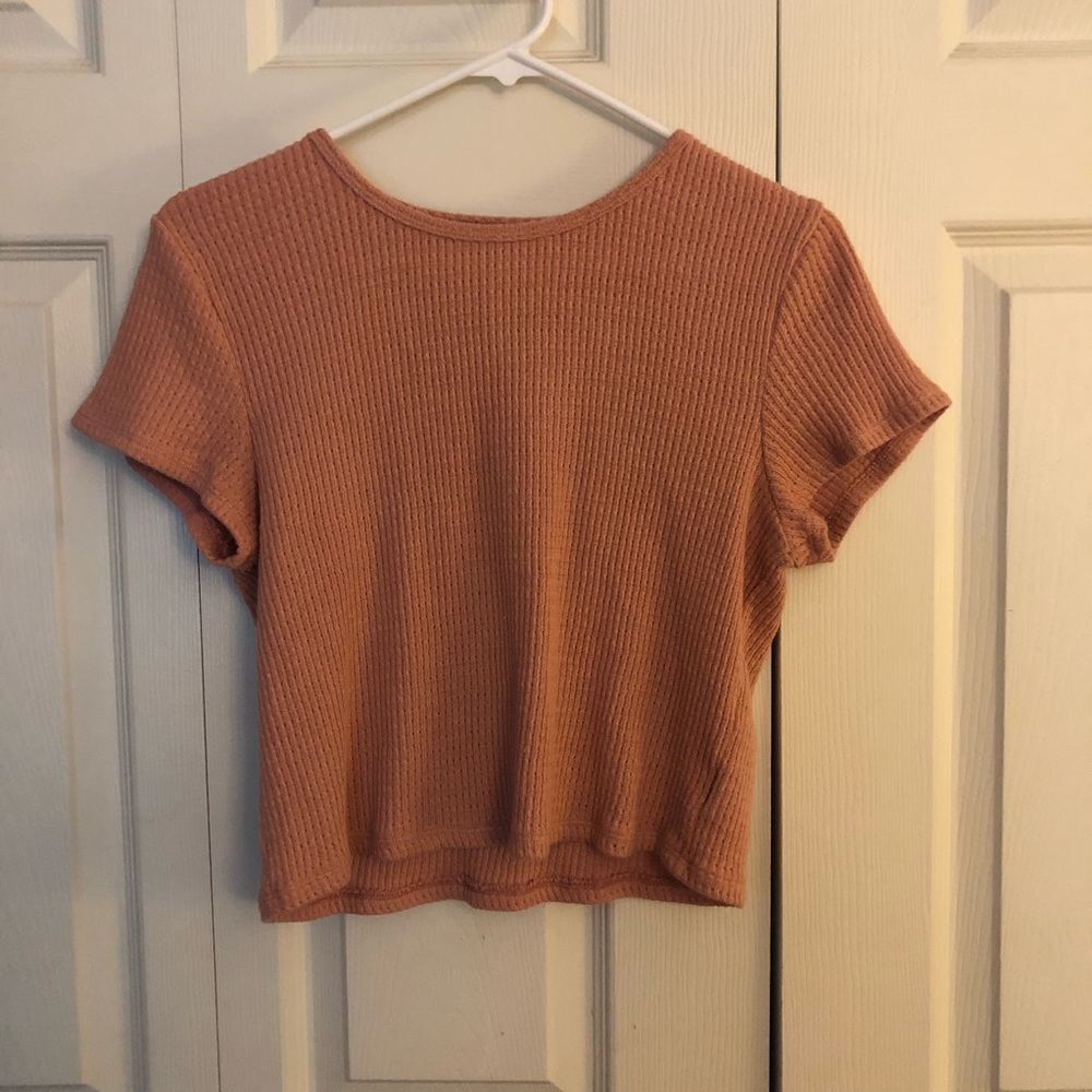 Short sleeve sweater crop